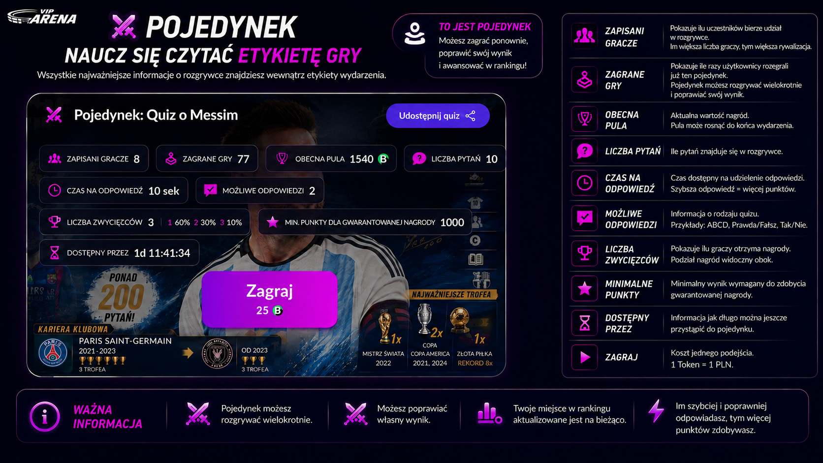 Know-How — wyjaśnienie trybu pojedynek w aplikacji VIP Arena